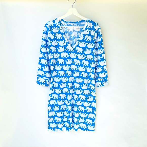 ❤️ LILLY PULITZER Christie Elephant Print Shirt Dress K4 - Picture 2 of 7